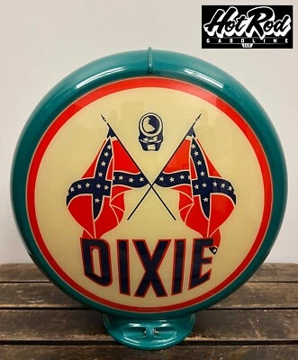 Globo bomba de gasolina DIXIE GASOLINA reprodução 13,5" - (corpo verde) - Imagem 1 de 3