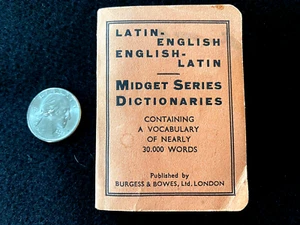 Rare Vtg Midget LATIN-ENGLISH Burgess & Bowes Miniature Word Dictionary London - Picture 1 of 3