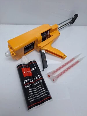 *FULL KIT 2 Tube* VIRAL EPOXY GROUT TUBE GUN Mould Resistant TIKTOK FB GOLD GREY - Image 1 of 4