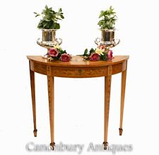 Adams Console Table - Demi Lune Satinwood Hall Tables