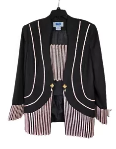 MARK Black & Pink beaded embellished special occasion Blazer Jacket Top Size 18 - Picture 1 of 6