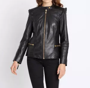 Damen Jacke Lederjacke Nieten Raffung "schwarz" Gr. 36 UVP: 240€ 3.1519 - Bild 1 von 1