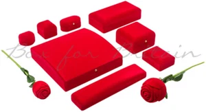 Red Velvet Jewellery Boxes Ring Bracelet Bangle Watch Necklace....Box Wholesale - Picture 1 of 41