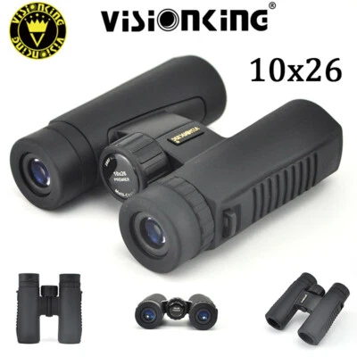 VisionKing 10x26 Zoom Black Binoculars Optic Scope Bird Watching Hunting Camping - Image 1 of 4