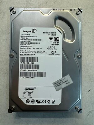 HP 406945-001 ST3160812AS 9BD132-621 160GB Firmware 3.AHL Date Code 07394 3.5" - Image 1 of 4