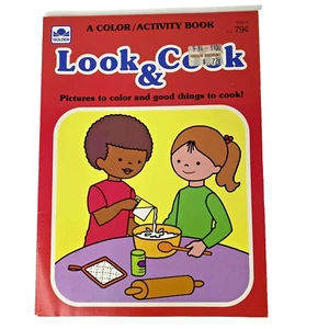 Look And Cook Golden Coloring Activity Book 1984 Unused Vintage - Picture 1 of 10