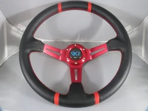 VOLANTE TUNING SPORTIVO UNIVERSALE AUTO A CALICE ROSSO RALLY SPORT GARE RADUNI - Foto 1 di 4