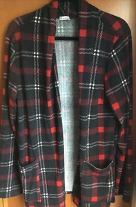 Egy California Plaid Knit Open Front Cardigan in Size 1X - Picture 1 of 4