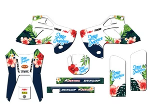 1993-1996 KLX 300 TROPIC White Senge Graphics Kit Compatible with Kawasaki - Picture 1 of 10
