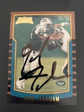 JOHN ABRAHAM SIGNED 2000 TOPPS BOWMAN AUTOGRAPHED FOOTBALL ROOKIE CARD 222 JETS
