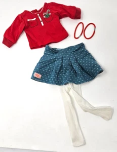 18" Puppe Urlaub Zuckerstange Outfit mit Rock & Strumpfhose passt American Girl - Bild 1 von 3