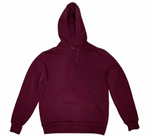 Felpa Con Cappuccio Neutra Colore Bordeaux Tasca A Marsupio Uomo Donna Bambini - Foto 1 di 1