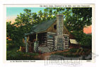 Vintage Linen Postcard - 1930's  "Old Matt's Cabin"  Missouri Ozarks