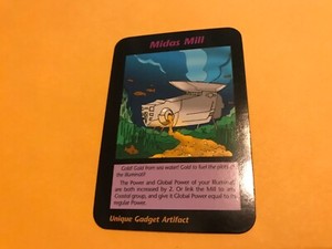 MIDAS MILL : Illuminati INWO CCG card,1996 One With All Edition TCG, Rare gold