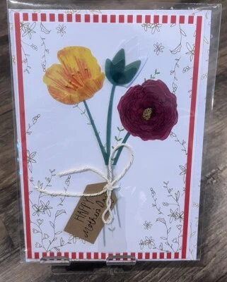 MOTHERS DAY CARD— 3D Flowers In Vase- NEW - Image 1 of 2