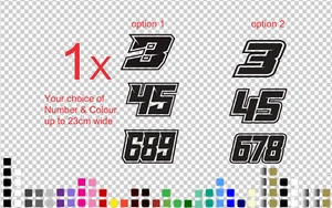Custom Race Numbers Name Stickers Decals Vinyl Racing Dirt bike MX Motocross - Picture 1 of 1