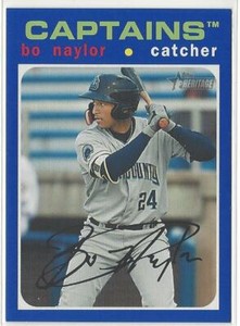 2020 Topps Heritage Minor League Bo Naylor Blue Border Parallel SP #/99