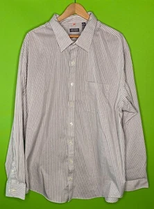 Van Heusen Men’s Traveler Striped Long Sleeve Button Up Shirt Size 19-19.5 2XG - Picture 1 of 12