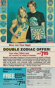 Vintage 1977 ZODIAC SIGN ASTROLOGY SHIRT ADVERTISING MAILER S4 - Picture 1 of 3