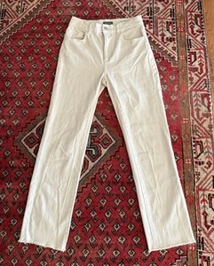 DL1961 women’s Patti straight high rise vintage raw ankle jeans in Ecru size 26 - Picture 1 of 7