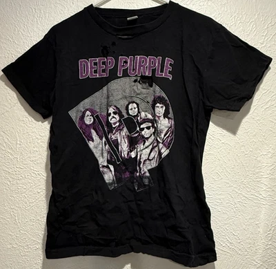 VTG 1985 Deep Purple Concert Tour Shirt Europe Perfect Strangers Size L Thrashed - Image 1 of 4