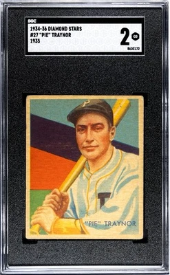 1935 Diamond Stars Pie Traynor #27 Pittsburgh Pirates HOF SGC 2 - Image 1 of 3