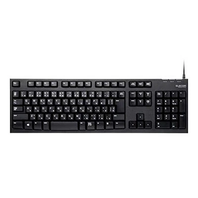 ELECOM Wired Membrane Keyboard 10 Million Presses High Durability Black - Image 1 of 4