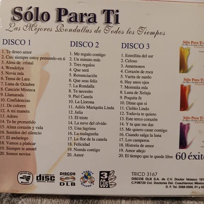 Solo Para Ti Las Mejores Rondallas De Todos Los Tiempos 60 Exitos 3 CDs  Foto 1 de 4