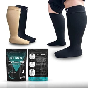 The Lymphedema Plus-Size Anti-Slip Compression Socks For Big Swollen Legs SZ 8XL - Picture 1 of 11