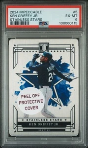 2024 IMPECCABLE INOX STARS #5 KEN GRIFFEY JR. 97/99 PSA 6 POP 2 NESSUNO SUPERIORE - Foto 1 di 3