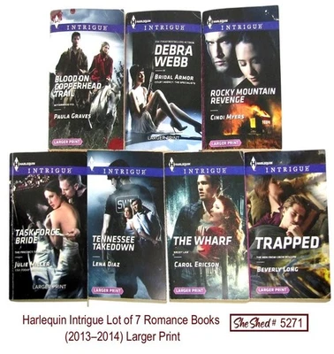 Harlequin Intrigue Lot of 7 Romance Books (2013–2014) Large Print Good Condition - Image 1 of 4