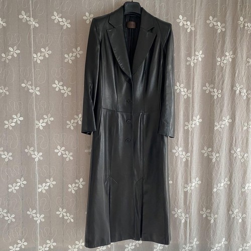 Cappotto lungo in pelle di agnello Loewe 38 M nero tinta unita cool