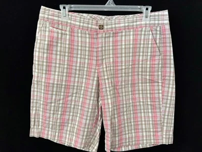 Dockers shorts size 18 plaid 10.5" inseam 4 pockets front zipper pink tan - Image 1 of 4