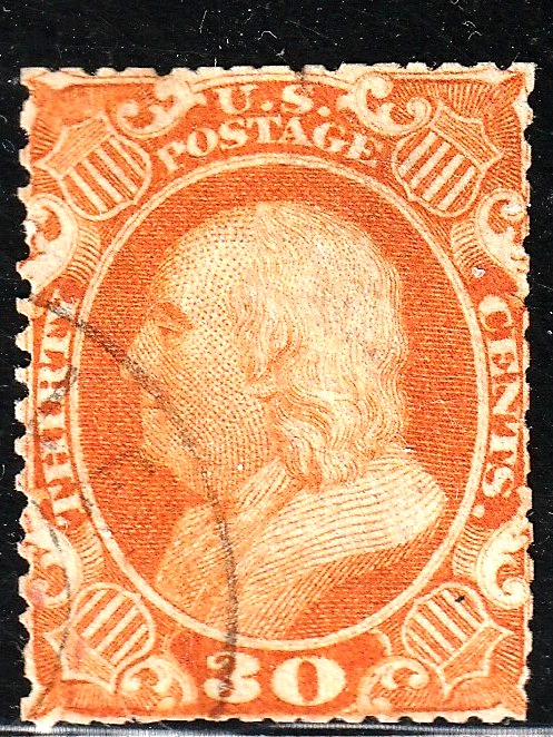 #38 US 30 CENTAVOS NARANJA FRANKLIN-USADO-BUENO Foto 1 de 1