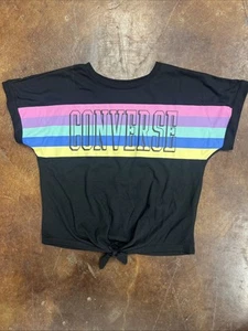 Converse Youth Girls Size Large (12/13) Crop Top Black - Picture 1 of 5