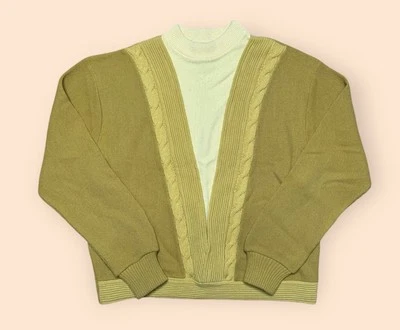 Vintage 1950s Campus Sweater Large Yellow Virgin Orlon Acrylic 50s 60s - Image 1 of 4