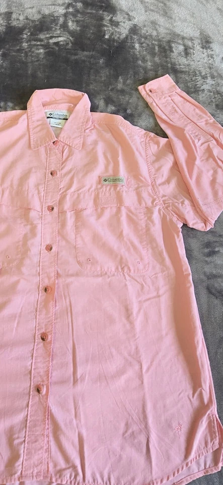 Columbia Women's Medium  PFG Tamiami II Long Sleeve Shirt darker Pink - Image 1 of 4