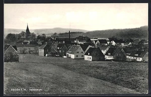 Hagen / Bosque de Teutoburgo, postal, vista parcial con iglesia - Imagen 1 de 2