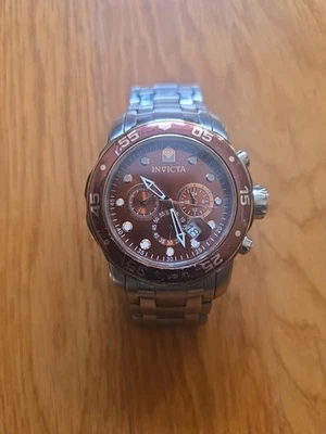 Invicta 33997 PRODIVER 48mm Brown Dial Brown Bezel Silver SS Quartz Chrono NEW - Image 1 of 4
