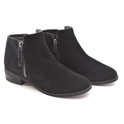 Damas Blondo Liam Impermeable Doble Cremallera Botín 7.5 M Negro Gamuza Botines Zapatos Foto 1 de 4