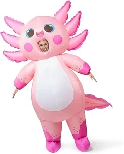 Axolotl Blow-up Costume Women, Pink Full Body Deluxe Inflatable Suit for Hallo - Picture 1 of 6