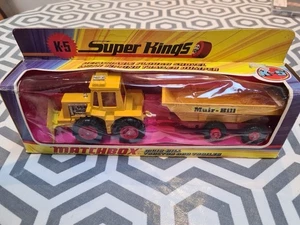 Matchbox Superkings K-5 Muir Hill Tractor and Trailer Boxed Original 1970s - Picture 1 of 9