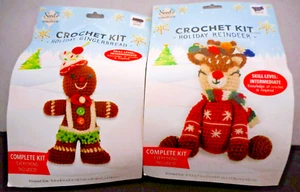 Lot 2 Needle Creations Crochet Kits Reindeer & Gingerbread Man Christmas New #1 - Bild 1 von 6