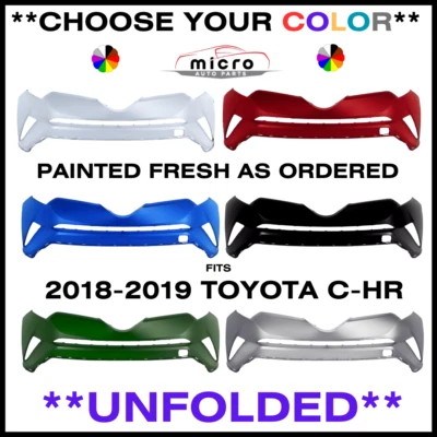 NEW FRONT BUMPER FOR 2018-2019 TOYOTA C-HR PAINTED *CHOOSE YOUR COLOR* TO1000431 - Image 1 of 4