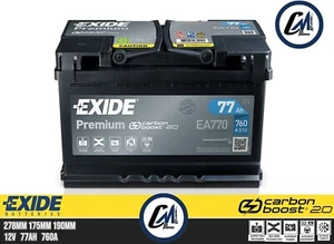 BATTERIA AUTO EXIDE PREMIUM CARBON BOOST 2.0 / 77AH 760A 12V / 278x175x190 (MM) - Foto 1 di 7