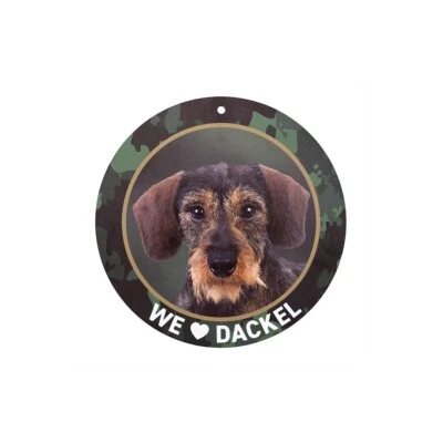 Dackelschild - Rauhaardackel "We love Dackel!" Dackel-Türschild - Bild 1 von 4