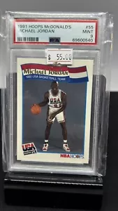1992 Hoops Mcdonalds Michael Jordan #55 PSA 9 pallacanestro come nuovo - Foto 1 di 2
