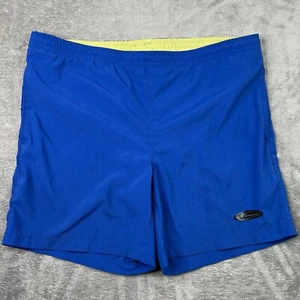 Champion Swim Trunks Mens Medium Blue Brief Lined Vintage Elastic Waist 90s Logo - Picture 1 of 11