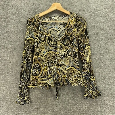 Blusa H&M Mujer 2 Negra Cachemira Cuello en V Manga Larga Cintura Elástica Pullover Foto 1 de 4