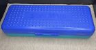 13 Inch vintage Purple/blue With Green Bottom Spacemaker pencil box Made In USA